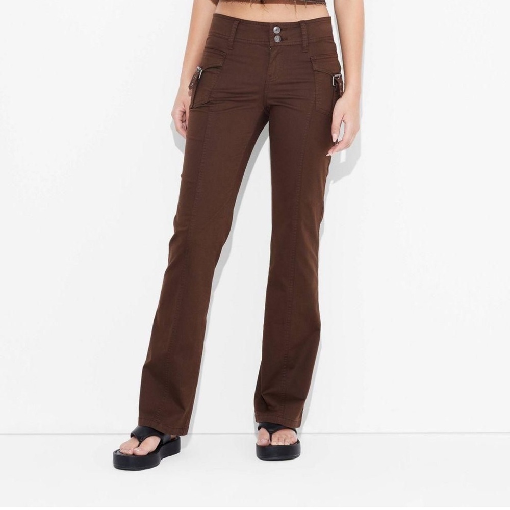 NWT Women's Low Rise Bootcut Pants.  Brown S
